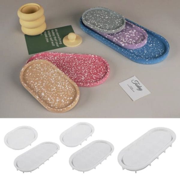 Tavă ovală set de 5 bucăți – mulaj din silicon – cod:4044